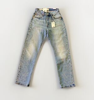 Beyoncé x Levi’s 501 Curve Stretch Rhinestone Jeans NWT 25x30 High Rise Western